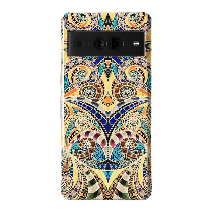 Pixel 7 Pro StrongFit Drawing Floral Zentangle G240 by Medusa GraphicArt