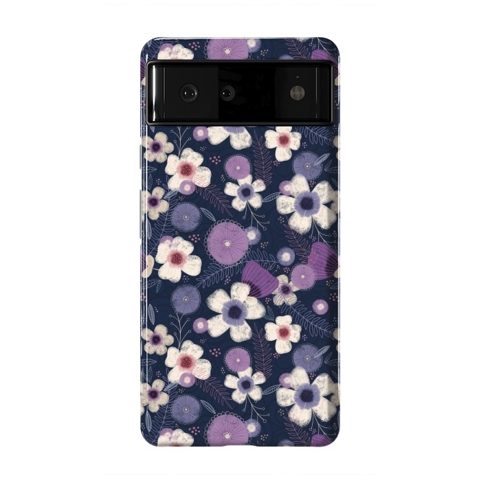 Pixel 6 StrongFit Navy & Purple Floral by Noonday Design