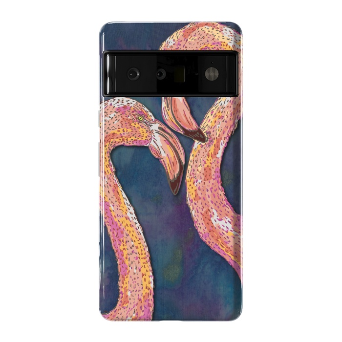 Pixel 6 Pro StrongFit Pink Flamingos by Lotti Brown