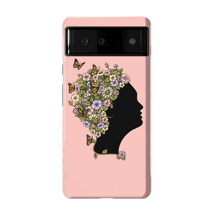 Pixel 6 StrongFit Floral Lady Pink by Coffee Man
