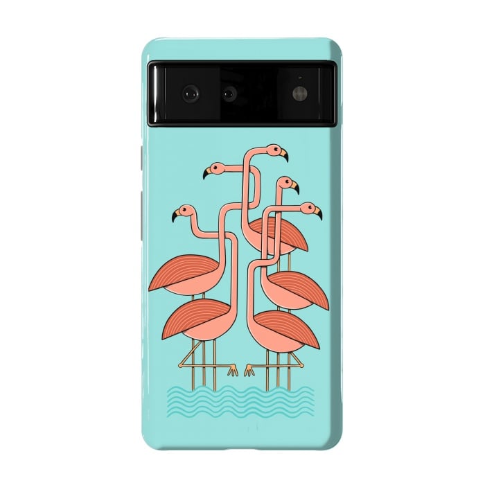 Pixel 6 StrongFit Flamingos by Coffee Man
