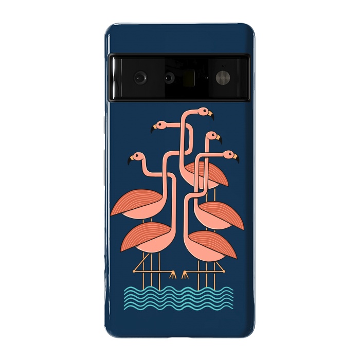 Pixel 6 Pro StrongFit Flamingos blue by Coffee Man