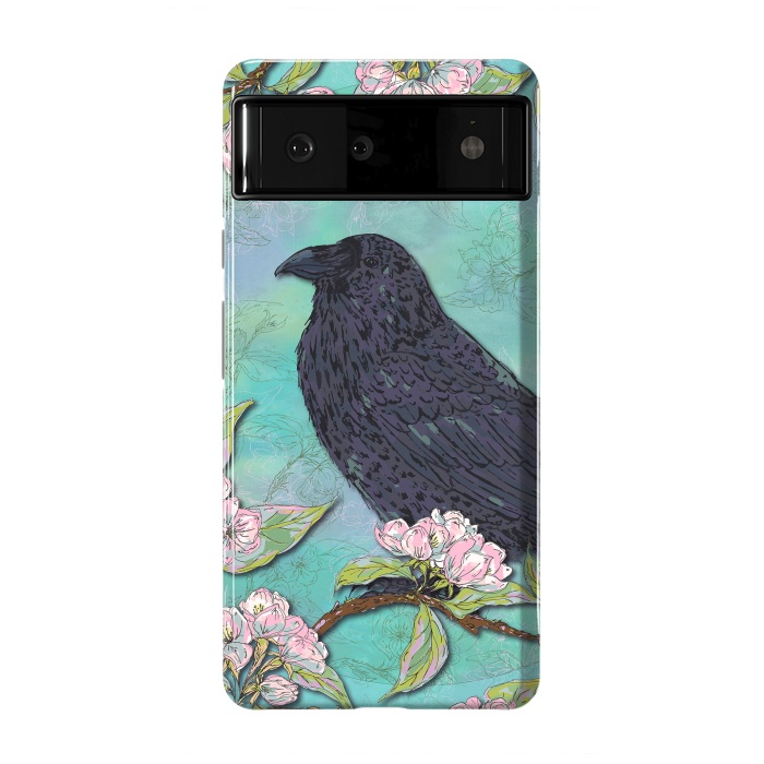 Pixel 6 StrongFit Raven & Apple Blossom by Lotti Brown