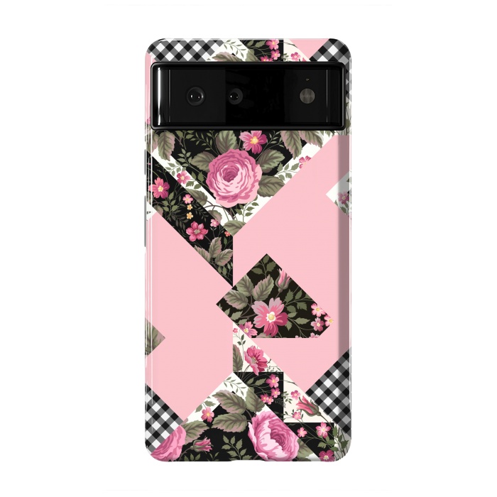 Pixel 6 StrongFit elegant roses with pink background by ArtsCase