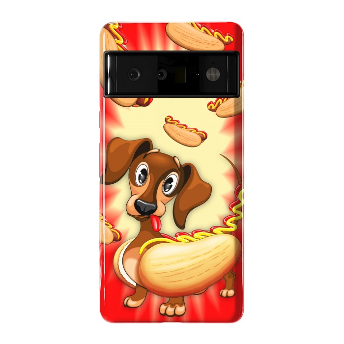 Pixel 6 Pro StrongFit Dachshund Hot Dog Cute and Funny Character by BluedarkArt