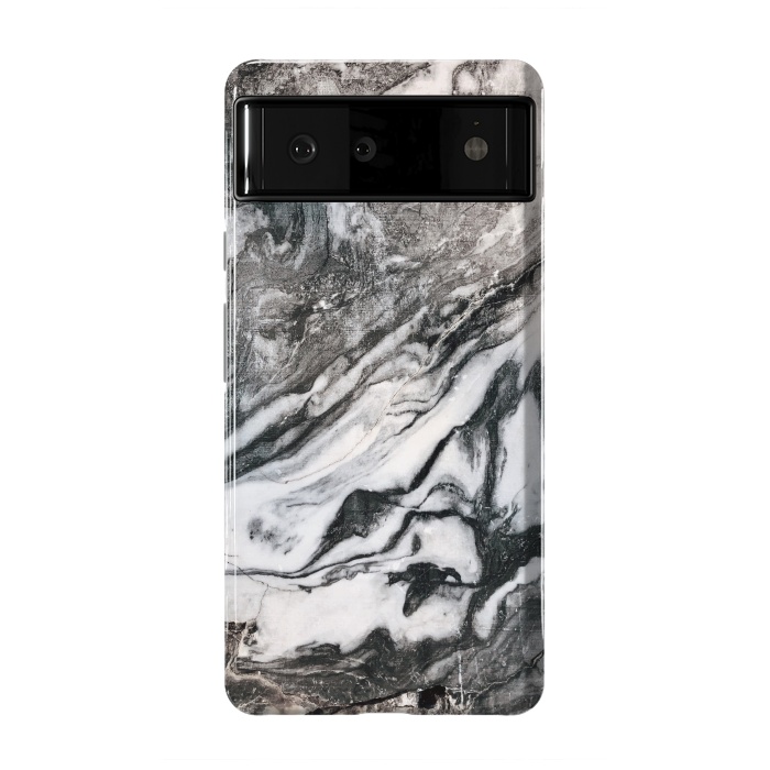 Pixel 6 StrongFit White and black Marble by Winston