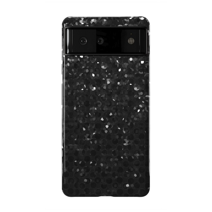 Pixel 6 StrongFit Black Crystal Bling Strass G283 by Medusa GraphicArt