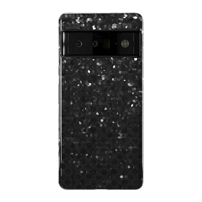 Pixel 6 Pro StrongFit Black Crystal Bling Strass G283 by Medusa GraphicArt