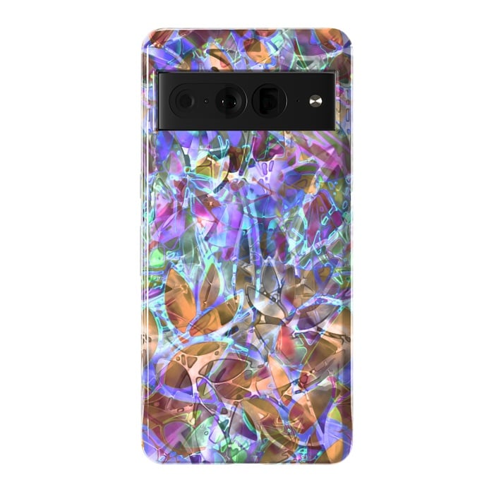 Pixel 7 Pro StrongFit Floral Abstract Stained Glass G268 by Medusa GraphicArt