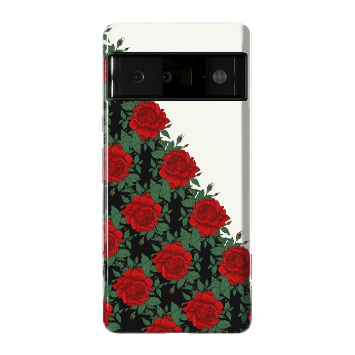 Pixel 6 Pro StrongFit Red roses pattern by Jms