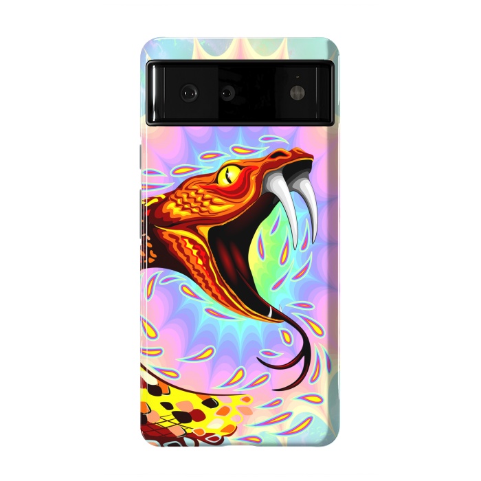 Pixel 6 StrongFit Snake Attack Psychedelic Art by BluedarkArt