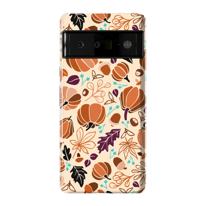 Pixel 6 Pro StrongFit Fall Fruits in Cream and Orange by Paula Ohreen