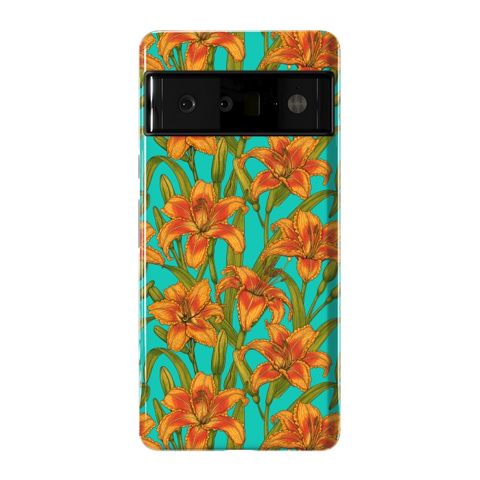 Pixel 6 Pro StrongFit Tawny daylily flowers  by Katerina Kirilova