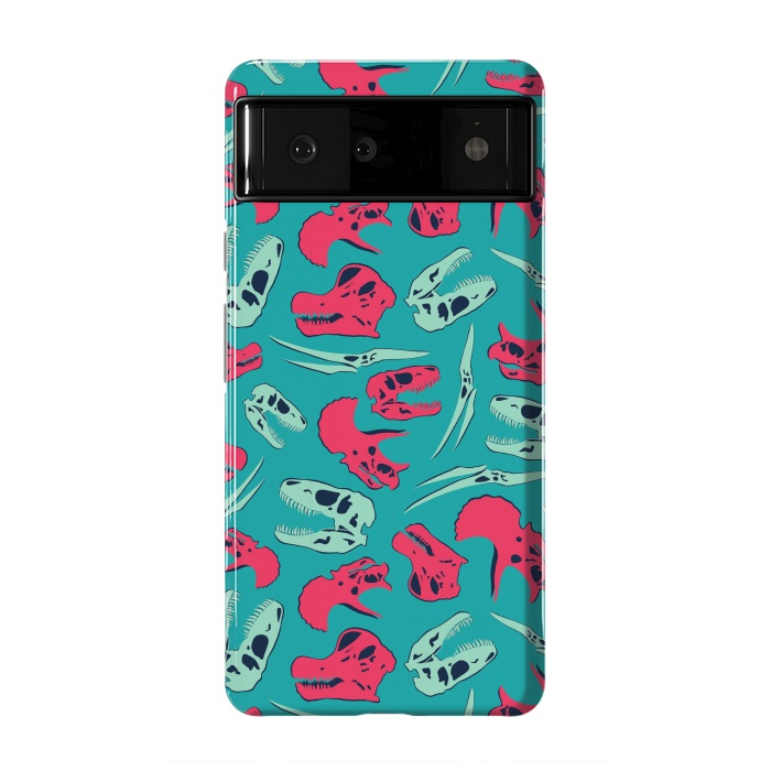Pixel 6 StrongFit Skull Roll - Teal by Melissa Lee