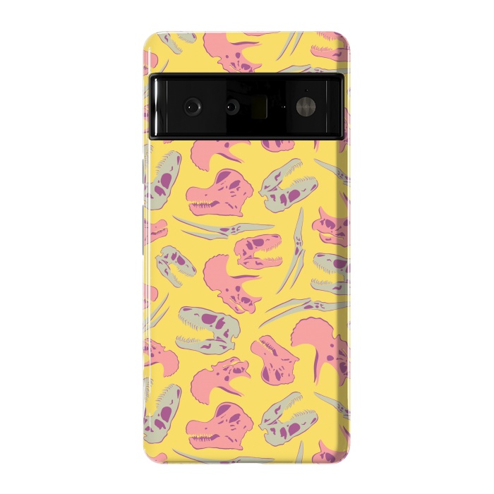 Pixel 6 Pro StrongFit Skull Roll - Yellow by Melissa Lee