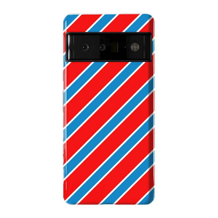 Pixel 6 Pro StrongFit Red Blue Diagonal Stripes by TMSarts