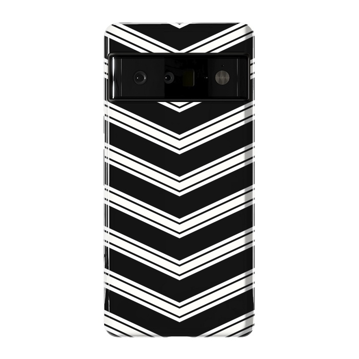 Pixel 6 Pro StrongFit Black And White Chevrons by TMSarts