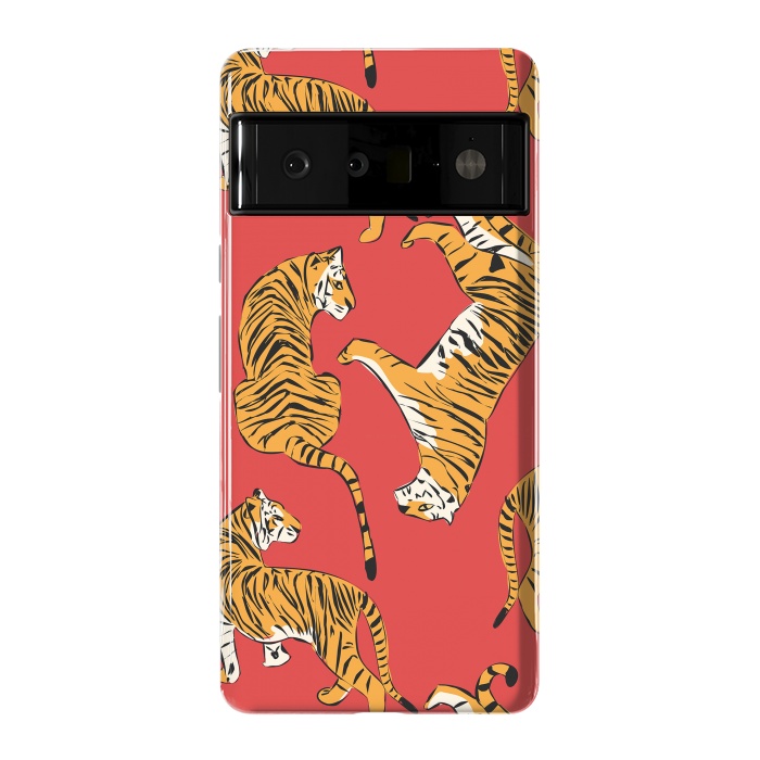 Pixel 6 Pro StrongFit Tiger Pattern, red, 005 by Jelena Obradovic