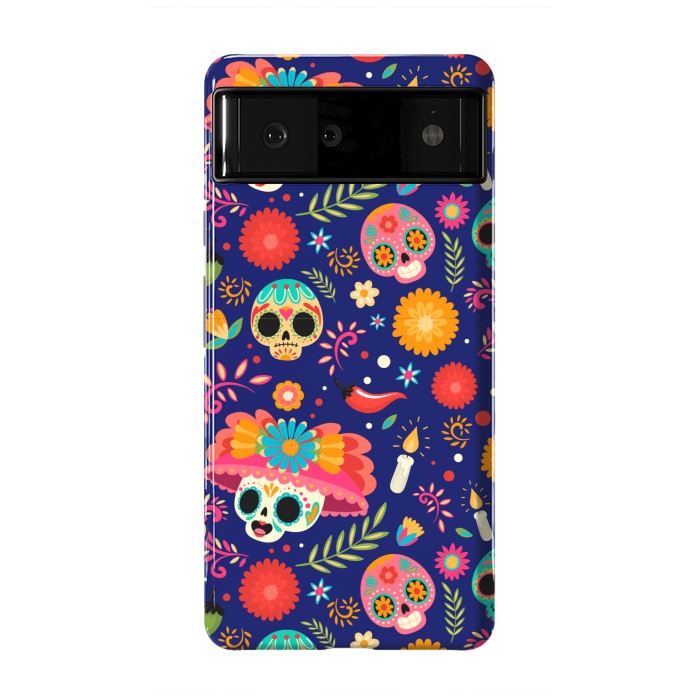 Pixel 6 StrongFit SKULL FLORAL PATTERN 2  by MALLIKA