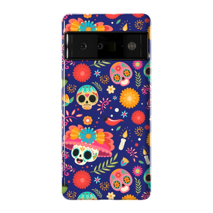 Pixel 6 Pro StrongFit SKULL FLORAL PATTERN 2  by MALLIKA