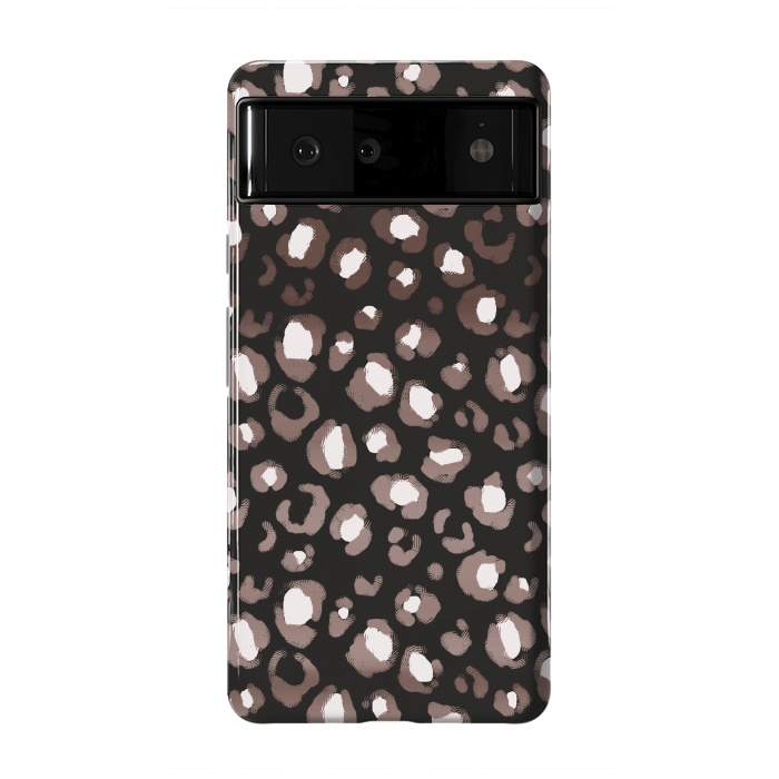 Pixel 6 StrongFit Brown leopard spots pattern by Oana 