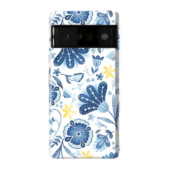 Pixel 6 Pro StrongFit Intricate Blue Floral by Noonday Design
