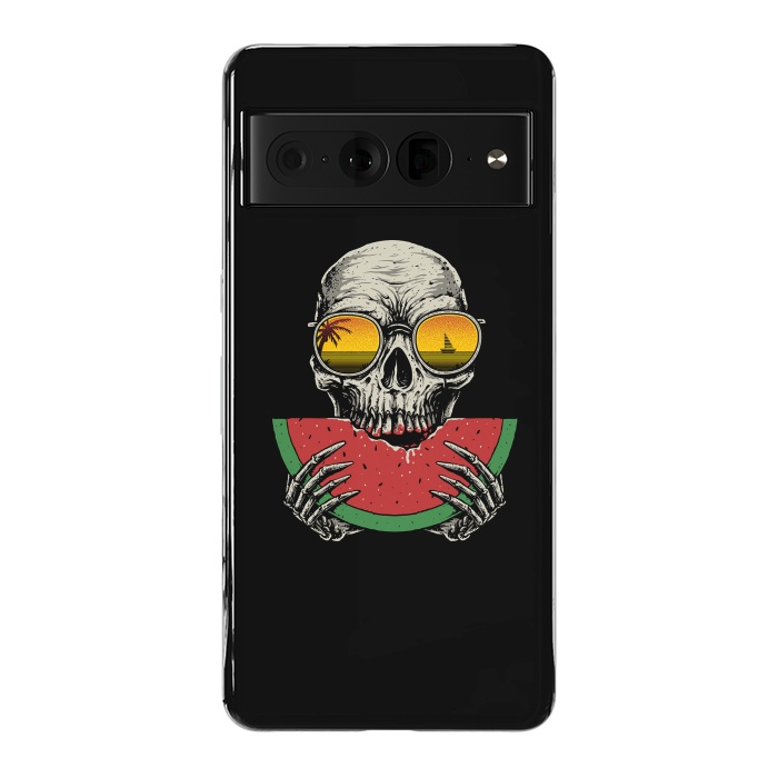 Pixel 7 Pro StrongFit Watermelon Skull by Afif Quilimo