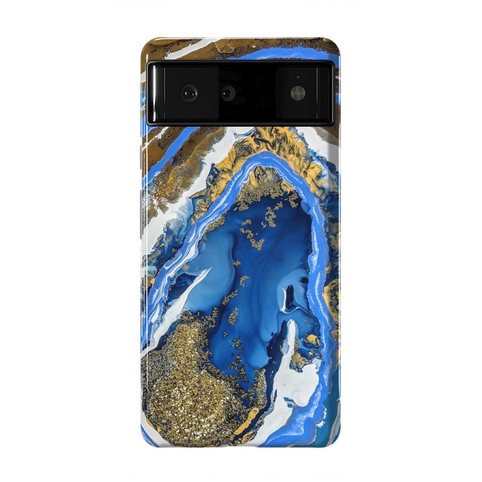 Pixel 6 StrongFit Gold and blue geode  by Winston