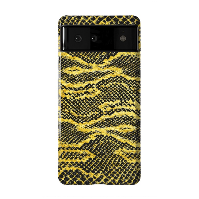 Pixel 6 StrongFit Black and Gold Snake Skin II by Art Design Works