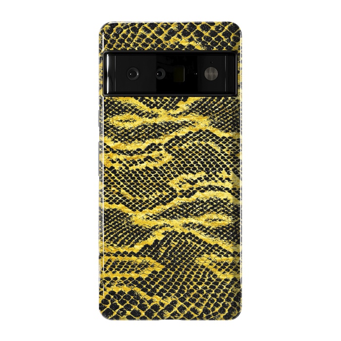 Pixel 6 Pro StrongFit Black and Gold Snake Skin II by Art Design Works