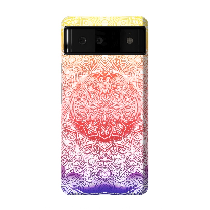 Pixel 6 StrongFit Vibrant rainbow mandala by Oana 