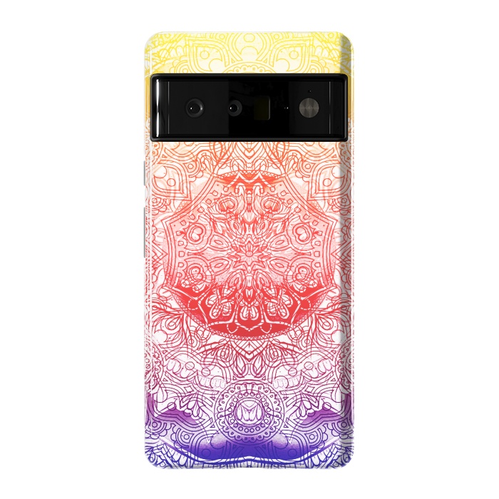 Pixel 6 Pro StrongFit Vibrant rainbow mandala by Oana 