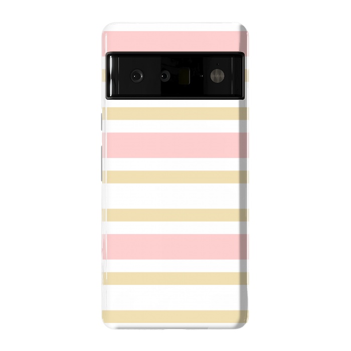 Pixel 6 Pro StrongFit pink golden stripes pattern by MALLIKA