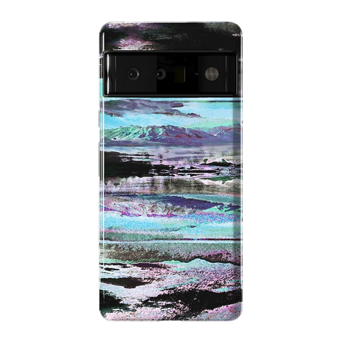 Pixel 6 Pro StrongFit Stylised blue purple mountain landscape by Oana 