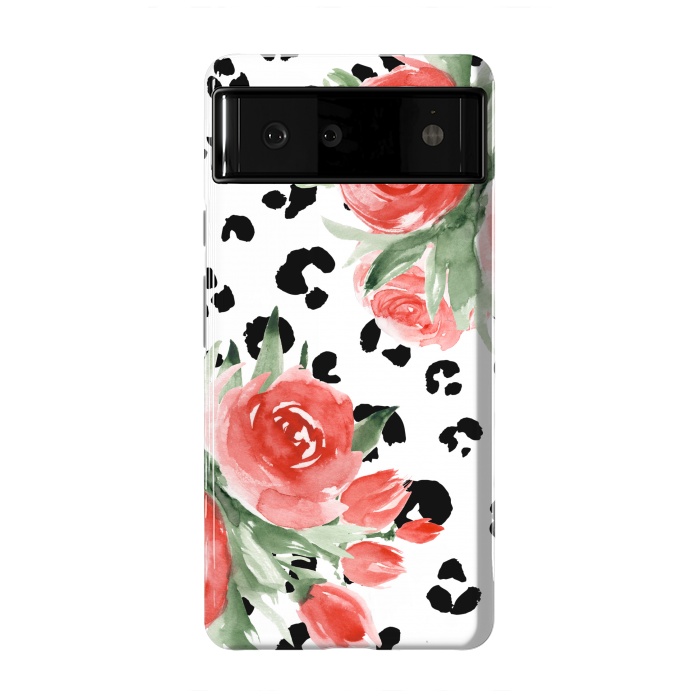 Pixel 6 StrongFit Roses and leopard by Julia Badeeva