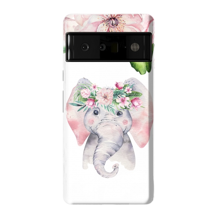 Pixel 6 Pro StrongFit Flower Elephant by  Utart