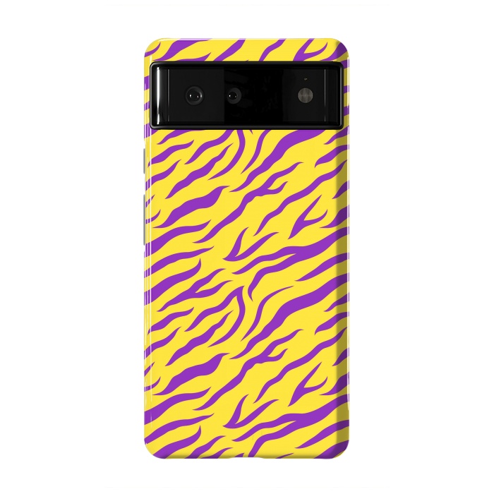 Pixel 6 StrongFit PURPLE YELLOW ANIMAL PRINT by MALLIKA