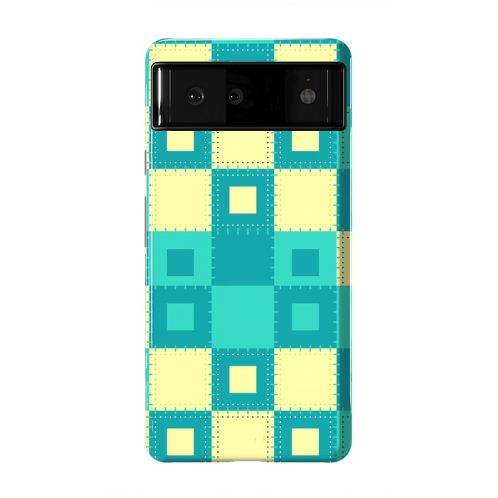 Pixel 6 StrongFit blue yellow patchwork by MALLIKA