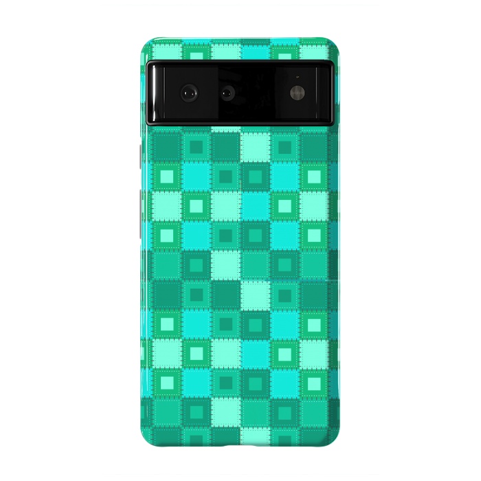 Pixel 6 StrongFit blue green patchwork by MALLIKA