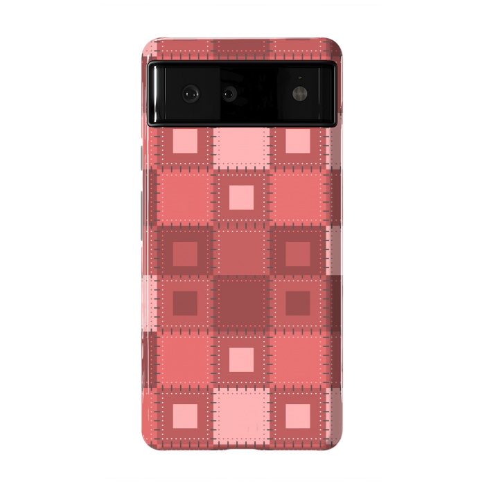 Pixel 6 StrongFit RED WHITE PATCHWORK by MALLIKA