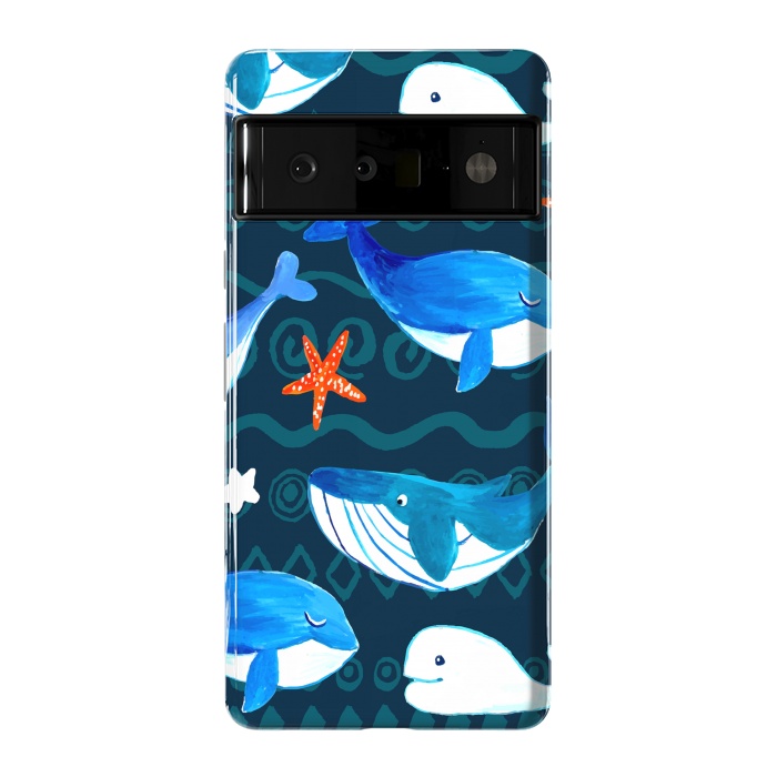 Pixel 6 Pro StrongFit watercolor whales by haroulita