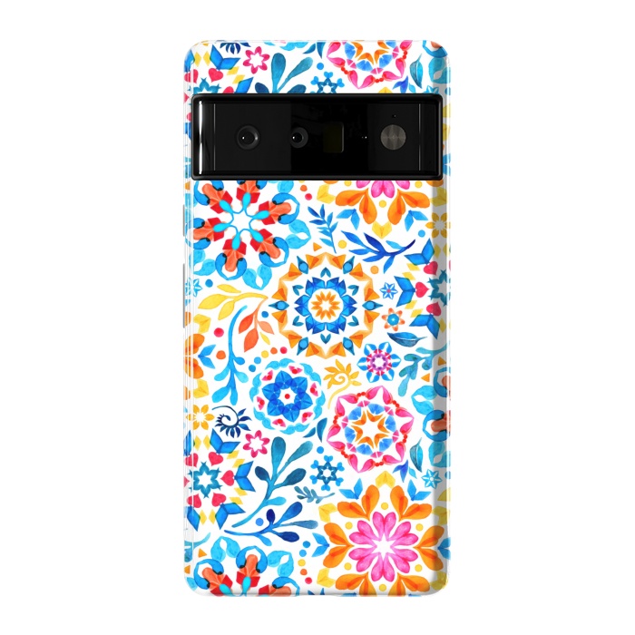 Pixel 6 Pro StrongFit Watercolor Kaleidoscope Floral - brights by Micklyn Le Feuvre