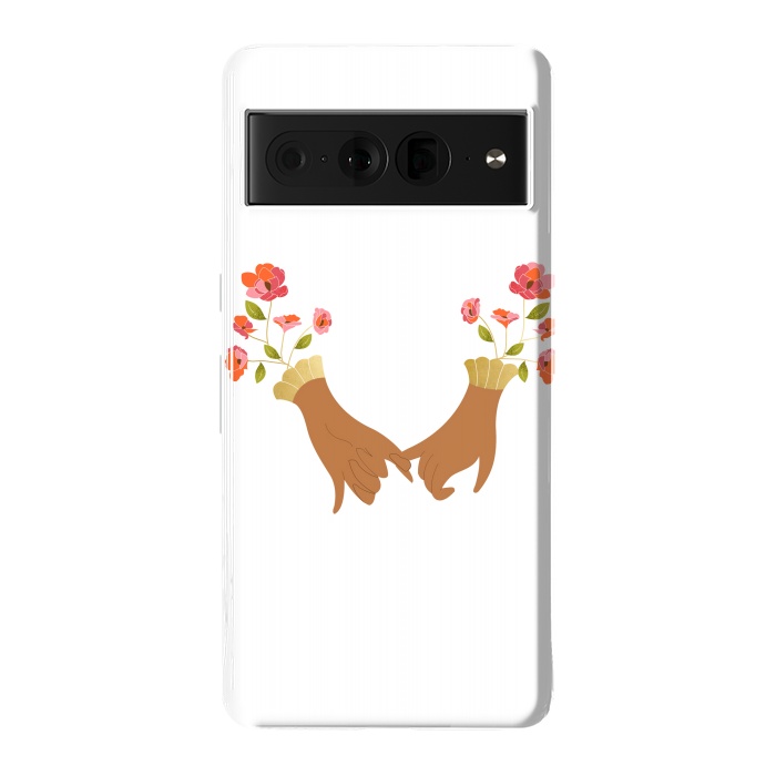 Pixel 7 Pro StrongFit I Pinky Promise | Valentine's Day Love Friendship | Floral Botanical Join Hands Forever by Uma Prabhakar Gokhale