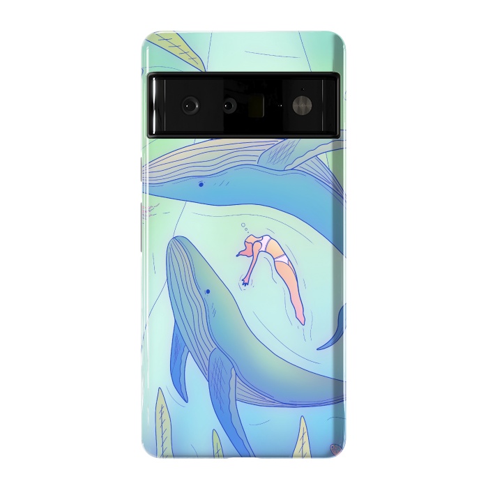 Pixel 6 Pro StrongFit The girl and the whales by Steve Wade (Swade)