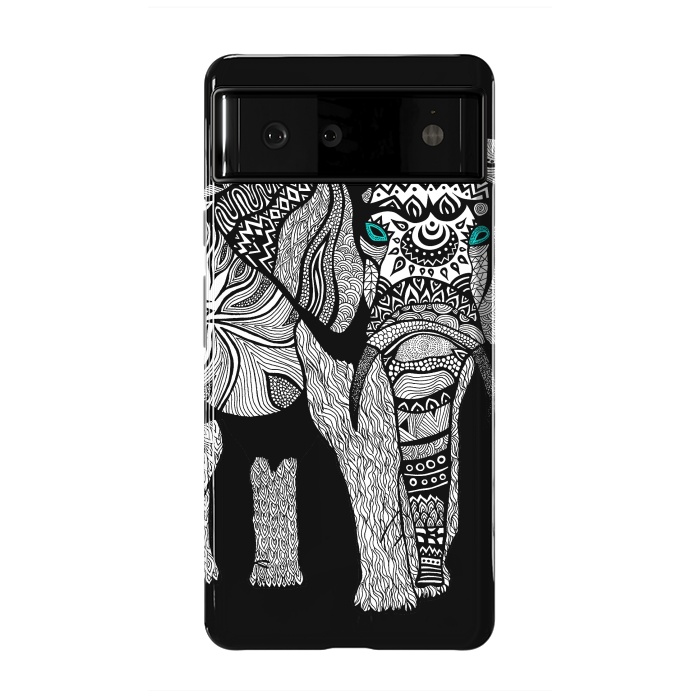 Pixel 6 StrongFit Elephant of Namibia B n W by Pom Graphic Design