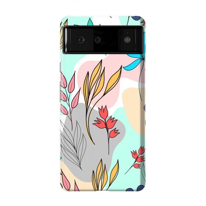 Pixel 6 StrongFit Trendy colorful leaves hand drawn cute illustration by InovArts