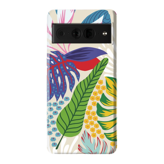 Pixel 7 Pro StrongFit Abstract Color Tropical Leaves by ArtsCase