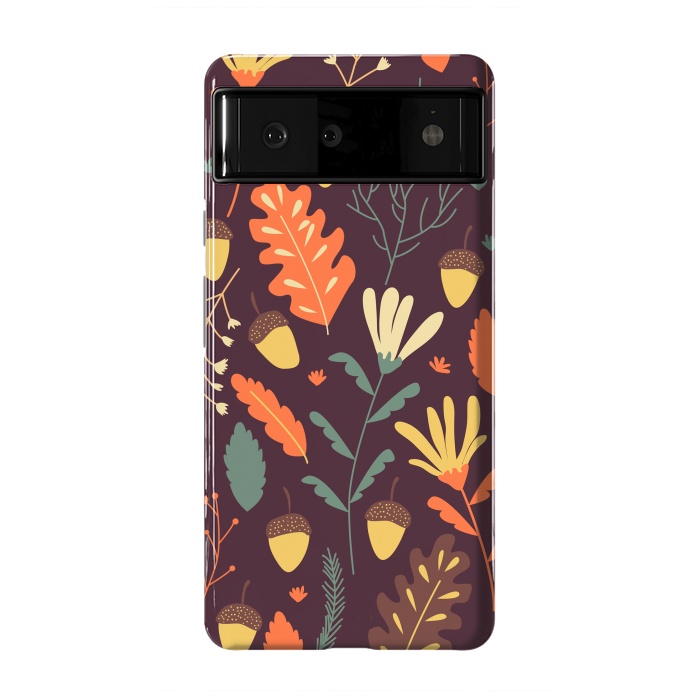Pixel 6 StrongFit Autumn Pattern With Red and Orange Leaves by ArtsCase