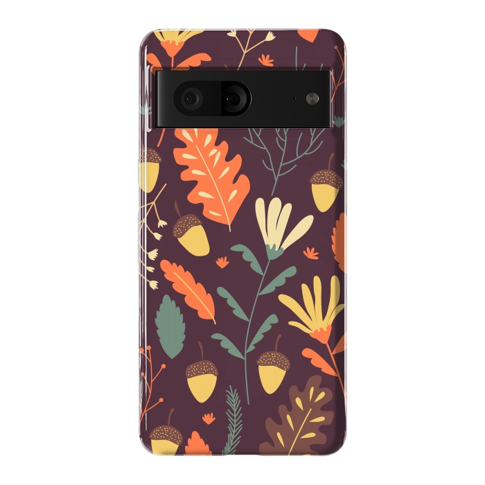 Pixel 7 StrongFit Autumn Pattern With Red and Orange Leaves by ArtsCase