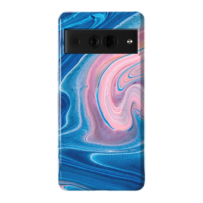 Pixel 7 Pro StrongFit Blue Acrylic Pour Color Liquid Marble by ArtsCase